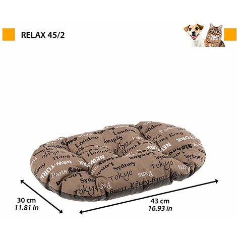 Ferplast RELAX C Cuscino in cotone con soffice imbottitura. Varie misure.. Variante 45/2 - Misure: 43 x 30 cm - Marrone