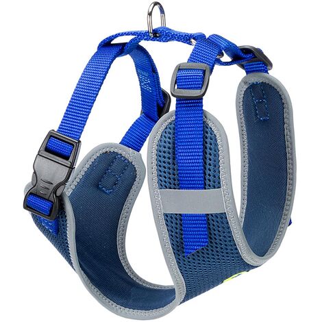 Ferplast NIKITA P Pettorina per cani in nylon traspirante con cuciture riflettenti. Varie misure e colori.. Variante M - Misure: A: 30-43 cm B: 38-55 cm 15 mm - Blu