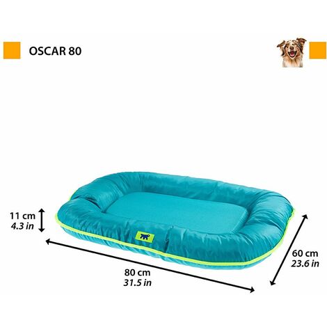 Ferplast OSCAR  Materassino in tessuto tecnico. In vari colori e misure.. Variante 80 - Misure: 80 x 60 x h 11 cm - Azzurro
