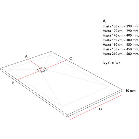 Piatto doccia in Resina PLES Bianco ANTISCIVOLO  - 80x120 cm - Griglia + Valvola GRATIS