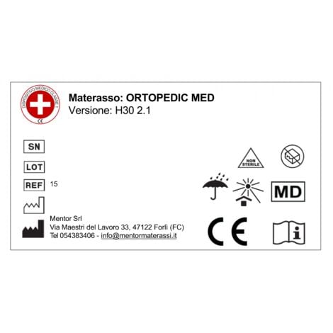 MENTOR - Materasso Memory Med H4 MATRIMONIALE 160x200  Ortopedic MED H30 2.1 MAXI GEL  DISP. MEDICO DETRAIBILE H30 in Memory - 11 zone&nbsp- DETRAIBILE