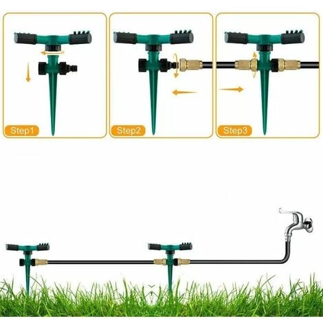 Irrigatore automatico girevole 360 gradi irrigazione giardino prato 12 ugelli