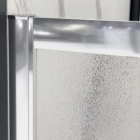 Porta doccia nicchia 110 cm cromato scorrevole con vetro stampato  Tay