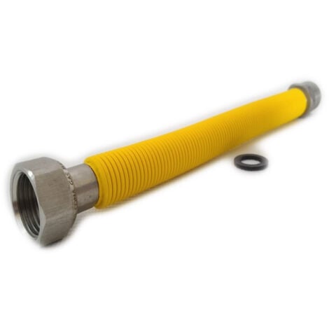 Flessibile acciaio inox giallo mf 1/2 allungabile da 20 a 40cm circa