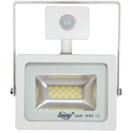 FARO LED SENSORE 10W WATT LUCE BIANCA 6000K SLIM SMD CREPUSCOLARE IP65 GIARDINO