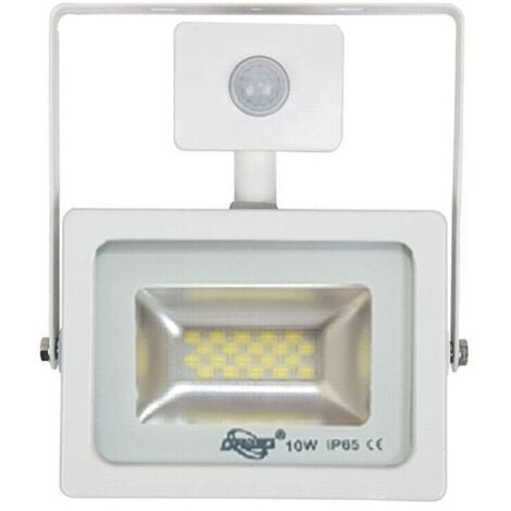 FARO LED SENSORE 10W WATT LUCE BIANCA 6000K SLIM SMD CREPUSCOLARE IP65 GIARDINO