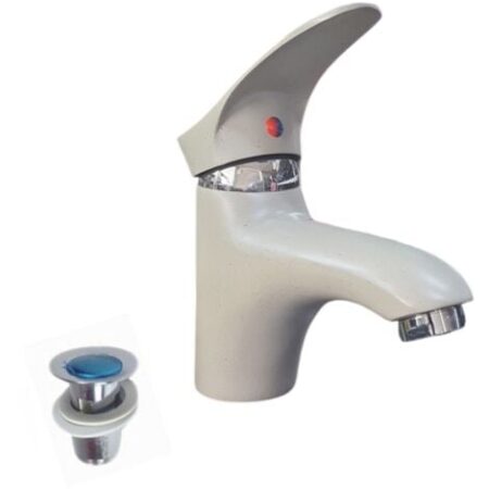 RUBINETTO MISCELATORE PIETRA AVORIO CASA BAGNO LAVABO KIT MONTAGGIO TAPPO JH8191
