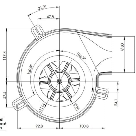Ventilatore estrattore fumi stufa a pellet 150 mm