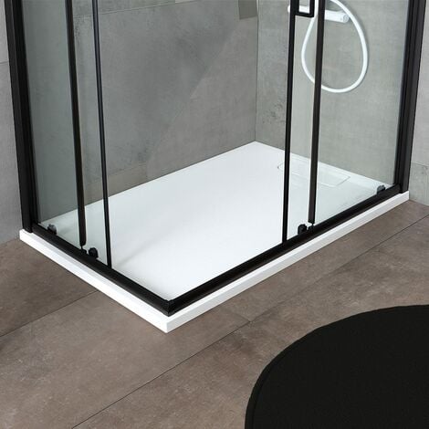 Box Doccia 70X90 H 190 Profilo Nero Opaco Cristallo Trasparente  City