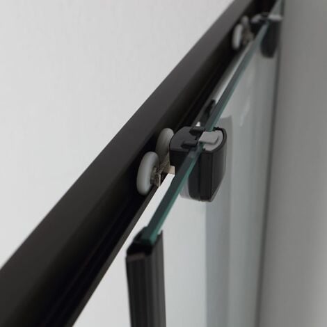 Box Doccia 70X90 H 190 Profilo Nero Opaco Cristallo Trasparente  City