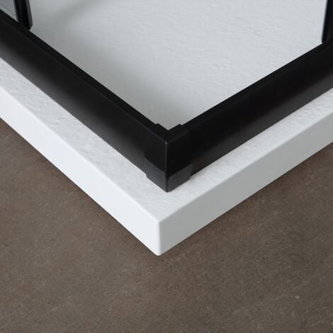 Box Doccia 70X90 H 190 Profilo Nero Opaco Cristallo Trasparente  City