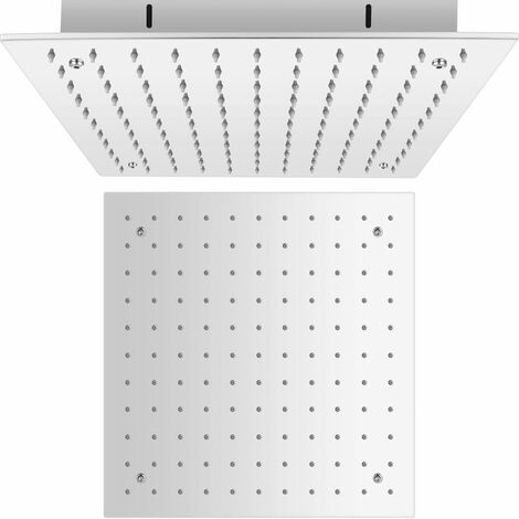 Hudson Reed Trenton Soffione Doccia Fisso - Design Quadrato ad Incasso da Soffitto - Acciaio Inox - Controsoffitto Doccia - 400 x 400mm