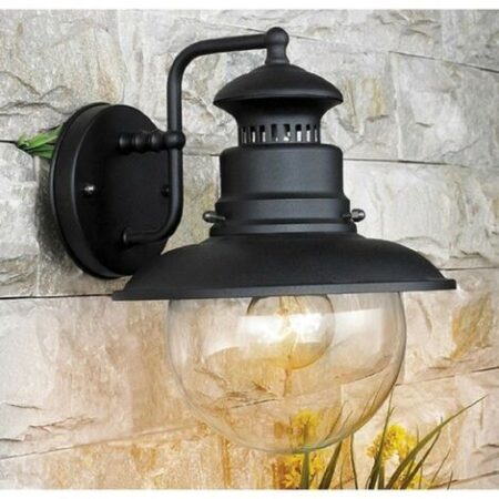 Lanterna applique lampada marina in acciaio verniciato e vetro per lampade da 60w.cm.24x21x27h - Salone
