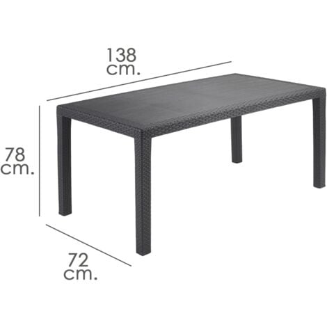 TAVOLO JOKER cm. 138x78x72 h col. Antracite
