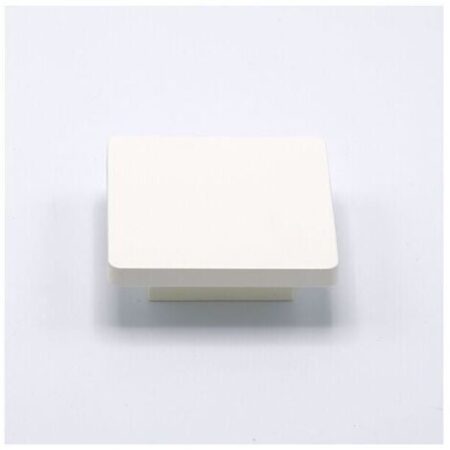 Pomolo piatta e quadrata in goffrato fine bianco 70x70x22mm - 431 Square