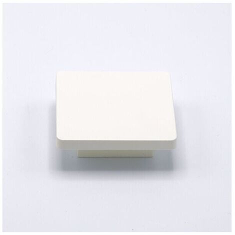 Pomolo piatta e quadrata in goffrato fine bianco 70x70x22mm - 431 Square
