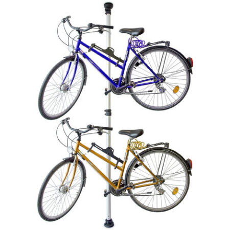 Relaxdays Porta biciclette Telescopico, Garage e Cantina, per 2 Bici, Regolabile, 40 kg, Soffitto, Pavimento, Argentato