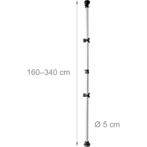 Relaxdays Porta biciclette Telescopico, Garage e Cantina, per 2 Bici, Regolabile, 40 kg, Soffitto, Pavimento, Argentato