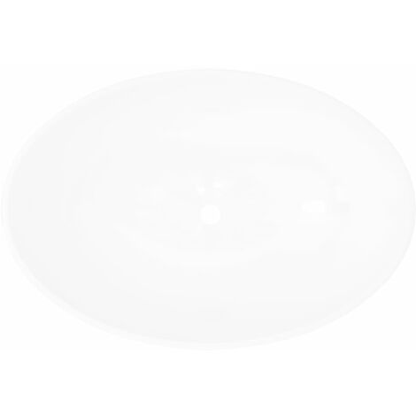 Lavello  Lavabo da Appoggio in Ceramica di Lusso Bianco Ovale 40 x 33 cm -45633