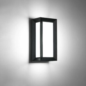 GOECO Applique da Parete LED Esterna Moderna, 18W IP65 Impermeabile, Applique Esterna Rettangolare in Metallo per Cortile, Giardino, Patio, Villa, Corridoio, 6000K Bianco Freddo