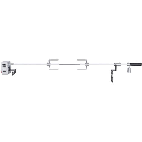 Mophorn Kit girarrosto universale, spiedo in acciaio inox da 32"/39", motore elettrico