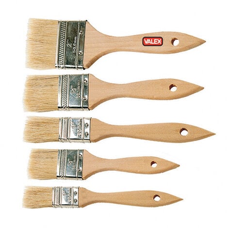 Set 5 pennelli piatti setole naturali bionde VALEX 1961112