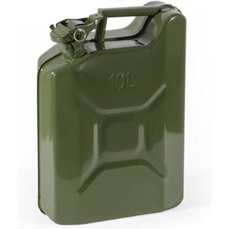 TANICA CARBURANTE IN METALLO ACCIAIO LAMINATO LT.10 VERDE OMOLOGATA VERDELOOK