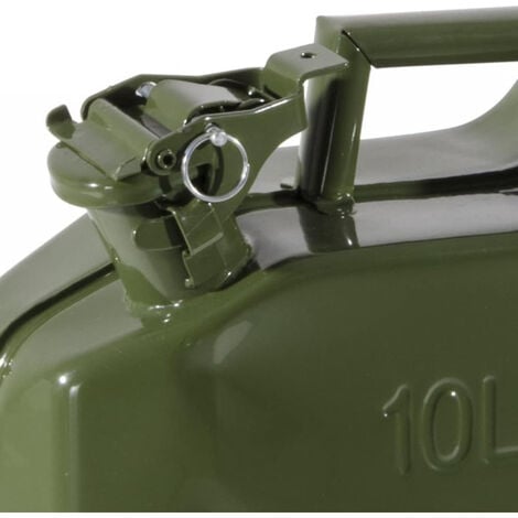 TANICA CARBURANTE IN METALLO ACCIAIO LAMINATO LT.10 VERDE OMOLOGATA VERDELOOK