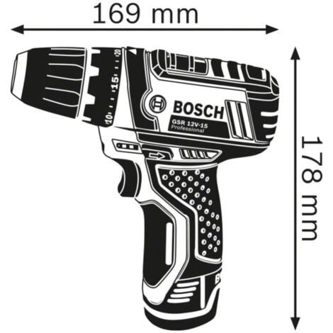 Avvitatore a batteria 12V GSR 12V-15 BOSCH + 1 Batt.2Ah - 060186810F