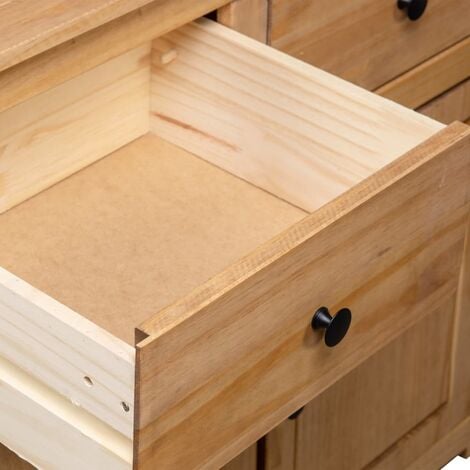 Credenza in Legno di Pino Panama Range con Ante e Cassetti vari colori colore : NATURALE