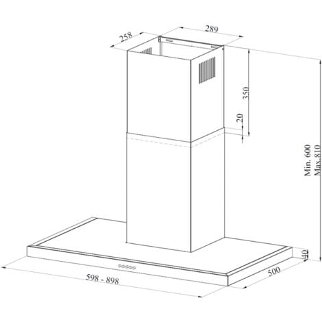 Cappa da parete 90 cm in acciaio inox - Samet Embla 9023
