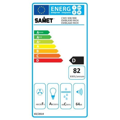 Cappa da parete 90 cm in acciaio inox - Samet Embla 9023