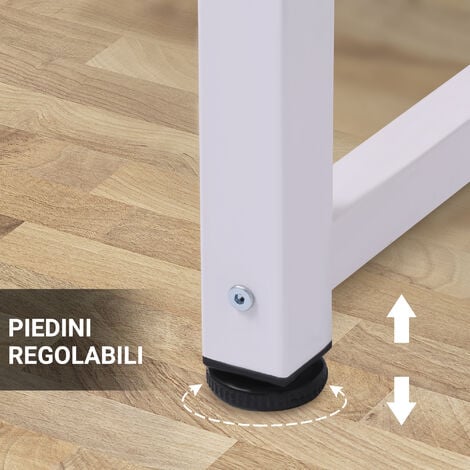HOMCOM Scrivania per Computer Gambe Regolabili Tavolo da Pranzo in MDF