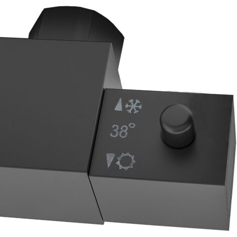 AICA ITALY Colonna doccia con miscelatore termostatico, soffione doccia quadrato in acciaio inox 20x20cm nero opaco