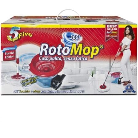 lavapavimenti rotomop kit 360° con pedale.