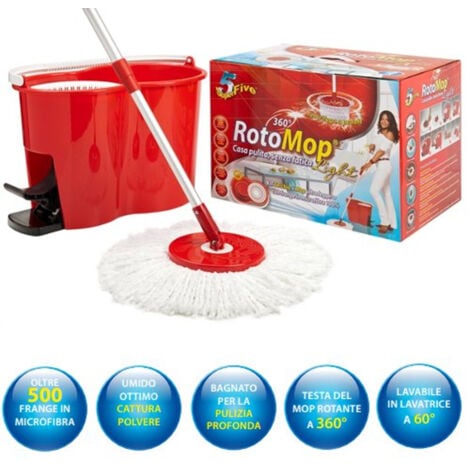 lavapavimenti rotomop kit 360° con pedale.