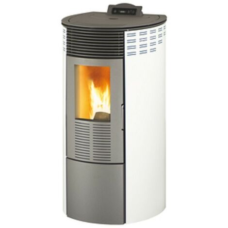 Stufa pellet king 12 kw 10,1 round bianco made in italy - King
