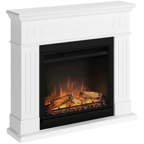 Tagu Larsen Camino Elettrico Fiamma Led Cornice in Legno Bianco