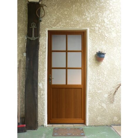 Porta di servizio in legno 'Naxos' 200X90 a destra a spinta (dimensioni tabella)