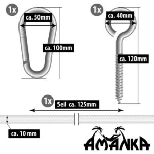 Hängestuhl Befestigung Karabiner mit Seil