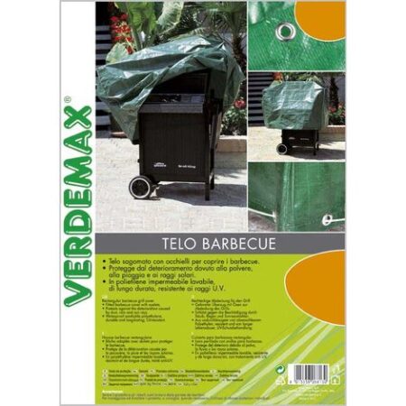 VERDEMAX TELO COPERTURA BARBECUE 75X125X75 CM ACCESSORI PROTEZIONE BBQ