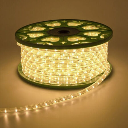 Bobina 50 metri TUBO LED luminoso luce bianca Calda 220v IP65 LUCE FISSA 2pin