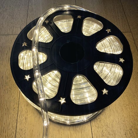 Bobina 50 metri TUBO LED luminoso luce bianca Calda 220v IP65 LUCE FISSA 2pin