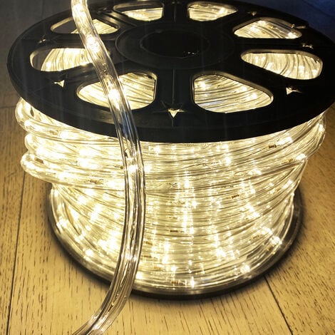 Bobina 50 metri TUBO LED luminoso luce bianca Calda 220v IP65 LUCE FISSA 2pin