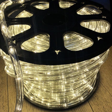 Bobina 50 metri TUBO LED luminoso luce bianca Calda 220v IP65 LUCE FISSA 2pin