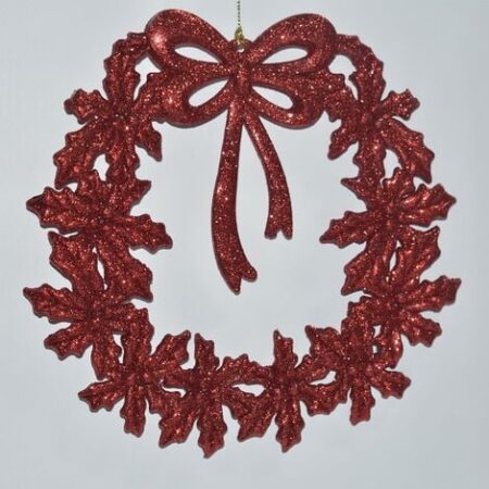 Ghirlanda da addobbi natalizi per decorazioni albero di natale 20 cm rosso