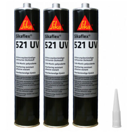 Colla sigillante ibrida UV Sikaflex 521 SIKA - Nero - 300ml - Venduto da 3
