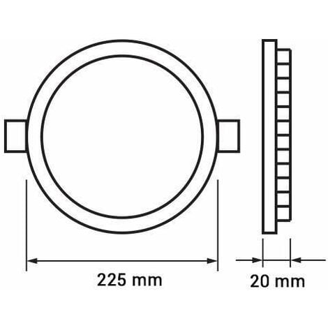 18W rotonda LED soffitto piatto rettangolare extra (eq 150W) - Bianco Hot 2700K