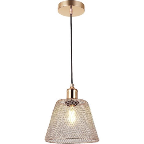 Apparecchi a sospensione Oro Diametro 210mm E27 presa con cavo 1.1m Ideale illuminazione interna sospensione lampadario