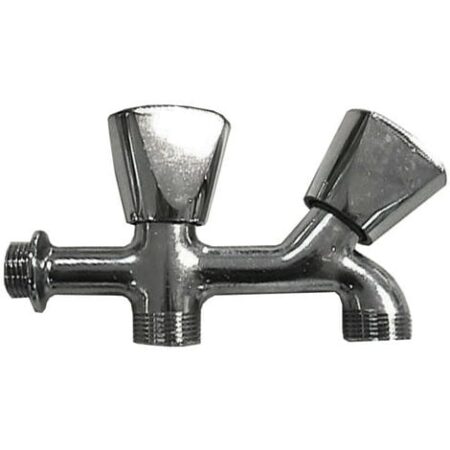 Rubinetto lavatrice doppio filettato v/metal cromato 1/2 (confezione)